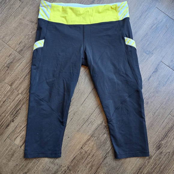 lululemon athletica Pants - lululemon athletica Black and Yellow Leggings